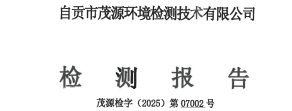 自贡市茂源环境检测公司 检测报告